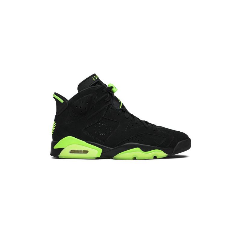 Air Jordan 6 Retro Pe Svart Grønne Herresko
