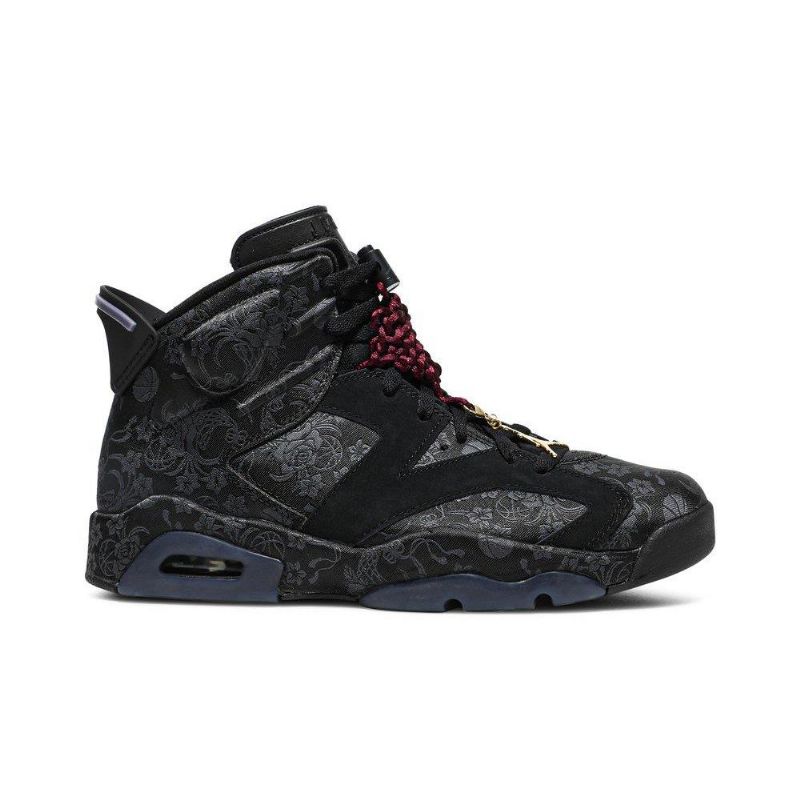 Air Jordan 6 Retro Svart Bordeaux Grå Damesko