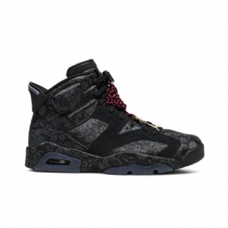 Air Jordan 6 Retro Svart Bordeaux Grå Damesko