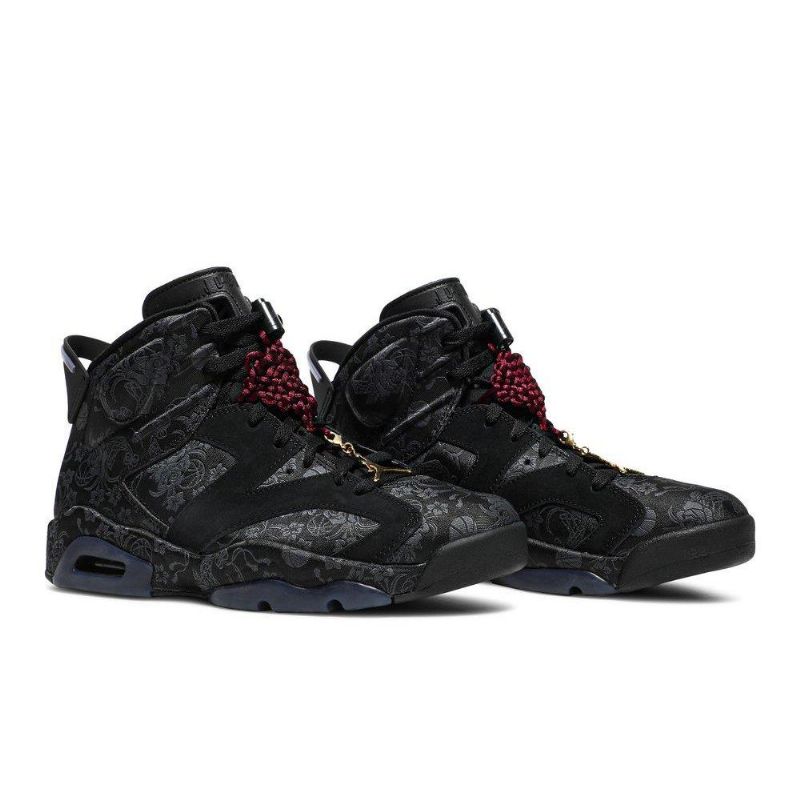 Air Jordan 6 Retro Svart Bordeaux Grå Damesko