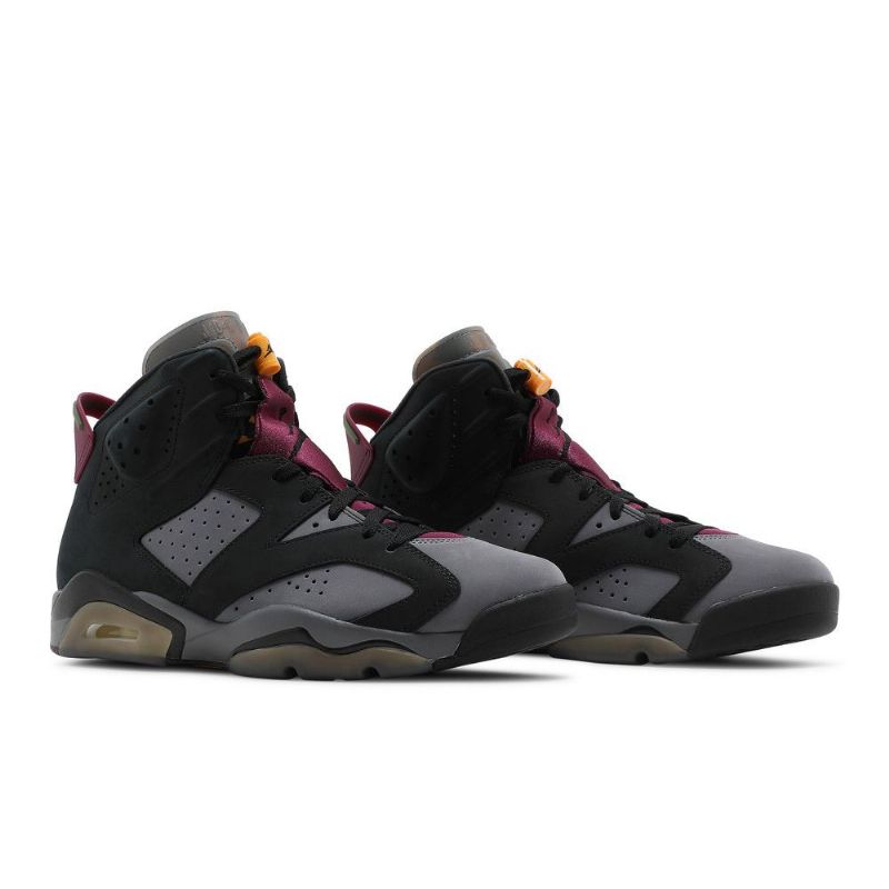 Air Jordan 6 Retro Svart Grå Bordeaux Herresko