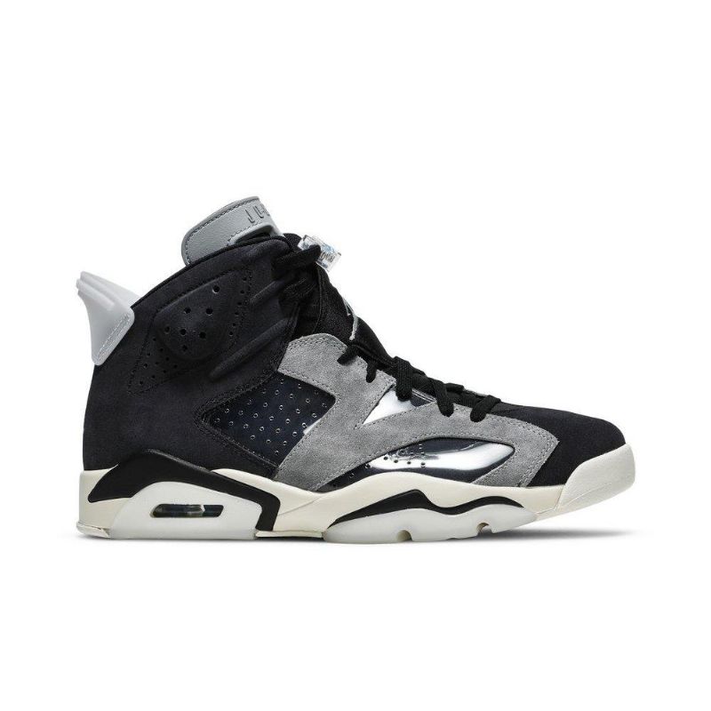 Air Jordan 6 Retro Svart Grå Sølv Damesko