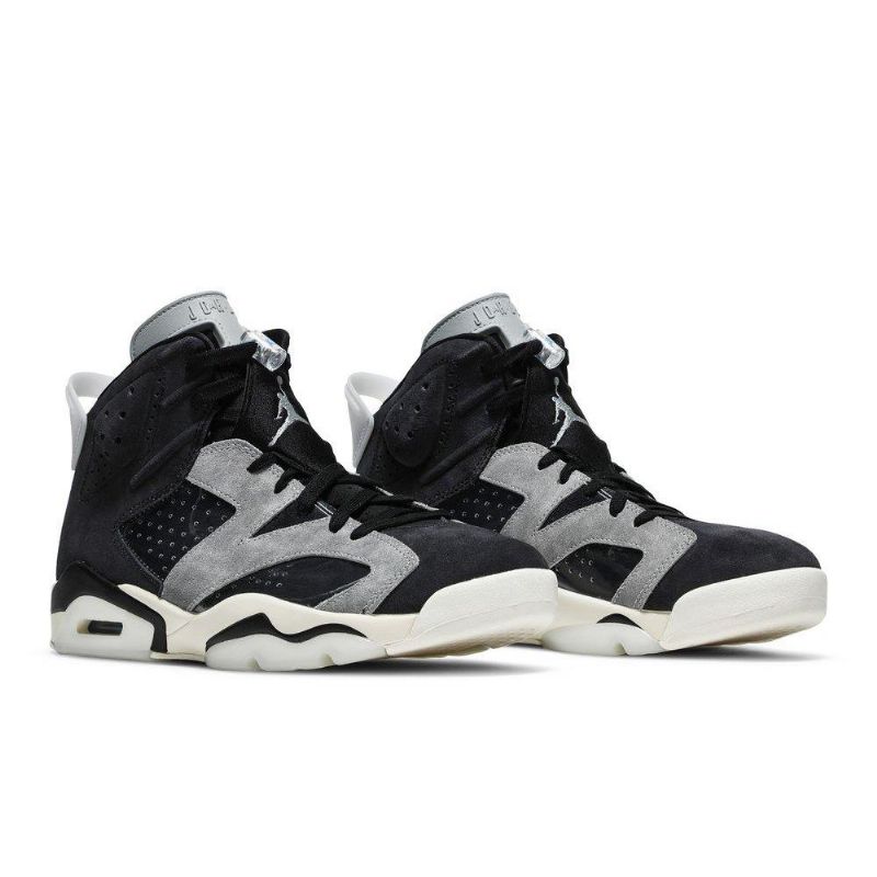 Air Jordan 6 Retro Svart Grå Sølv Damesko