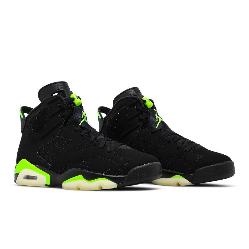 Air Jordan 6 Retro Svart Grønne Herresko