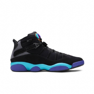 Air Jordan 6 Ringer Svart Grå Blå Lilla Herresko