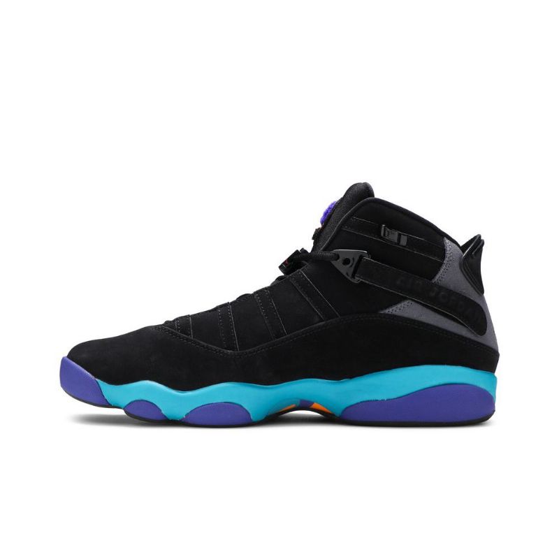 Air Jordan 6 Ringer Svart Grå Blå Lilla Herresko