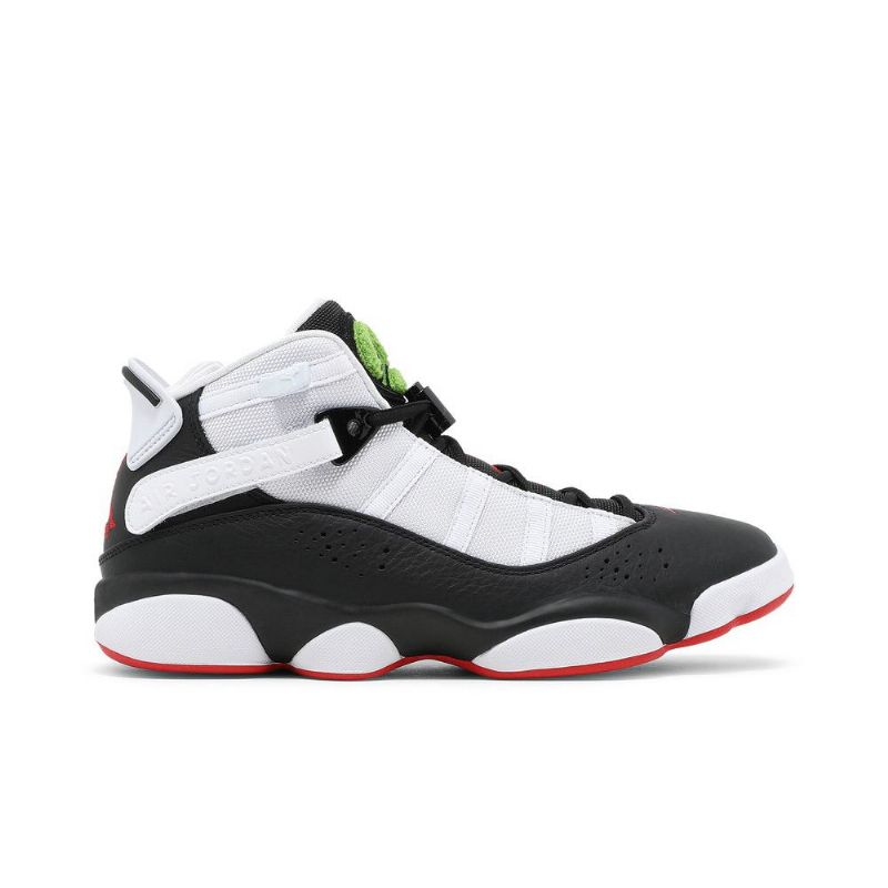 Air Jordan 6 Ringer Svart Hvit Rød Grønn Herresko