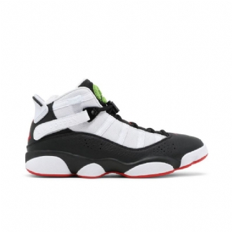 Air Jordan 6 Ringer Svart Hvit Rød Grønn Herresko