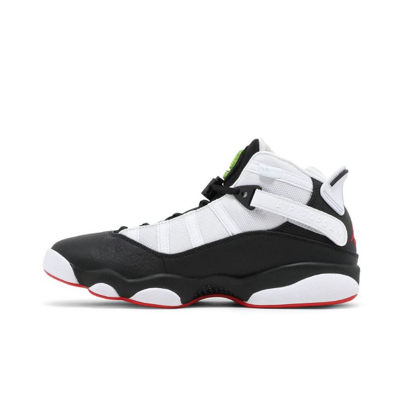 Air Jordan 6 Ringer Svart Hvit Rød Grønn Herresko