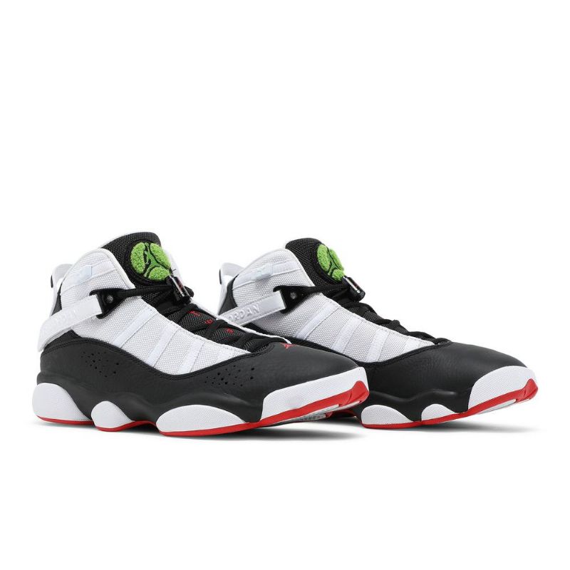 Air Jordan 6 Ringer Svart Hvit Rød Grønn Herresko