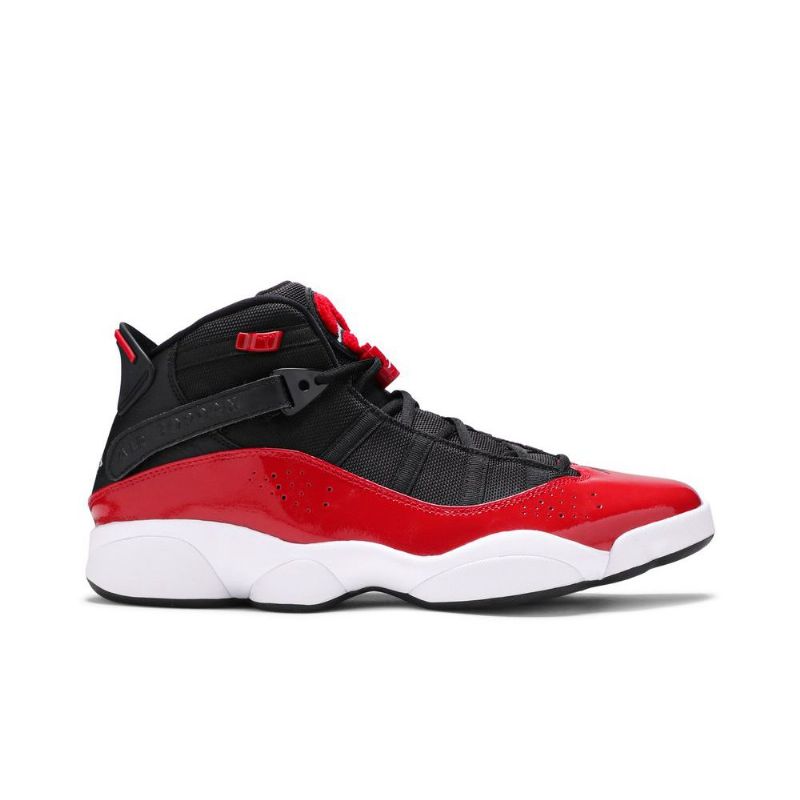 Air Jordan 6 Ringer Svart Rød Hvit Herresko