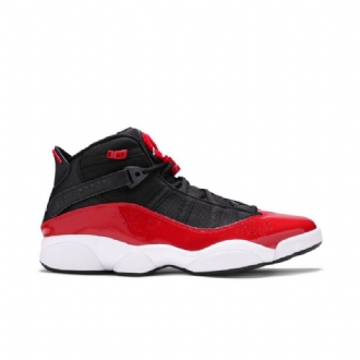 Air Jordan 6 Ringer Svart Rød Hvit Herresko