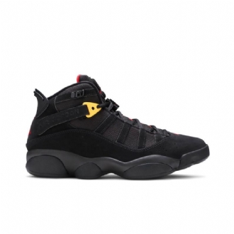 Air Jordan 6 Ringer Svart Rødt Gull Herresko