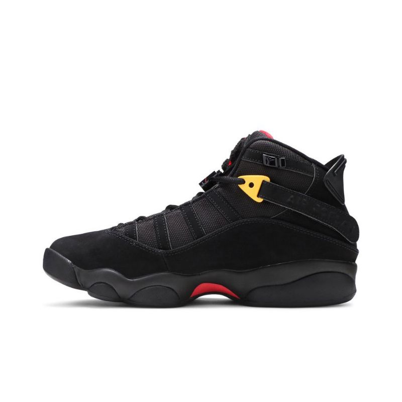 Air Jordan 6 Ringer Svart Rødt Gull Herresko