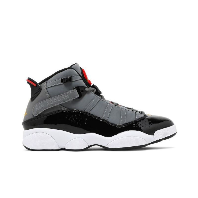 Air Jordan 6 Rings Grå Svart Rød Herresko