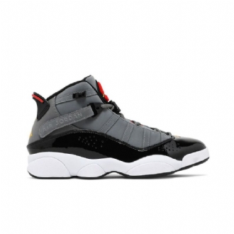 Air Jordan 6 Rings Grå Svart Rød Herresko