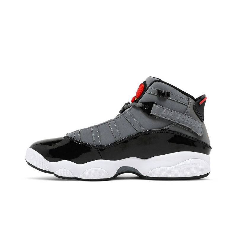 Air Jordan 6 Rings Grå Svart Rød Herresko