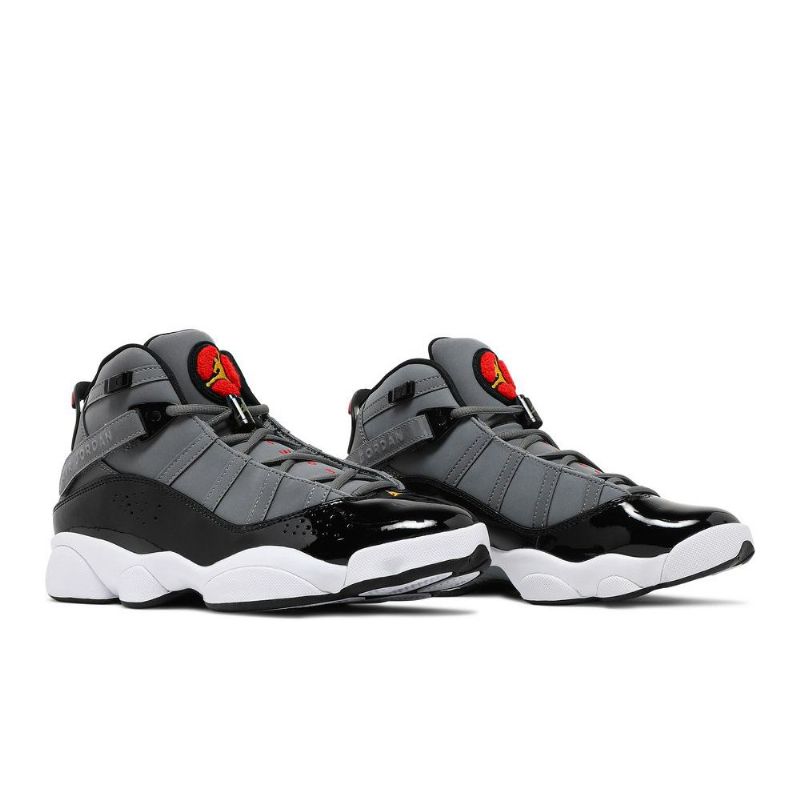 Air Jordan 6 Rings Grå Svart Rød Herresko