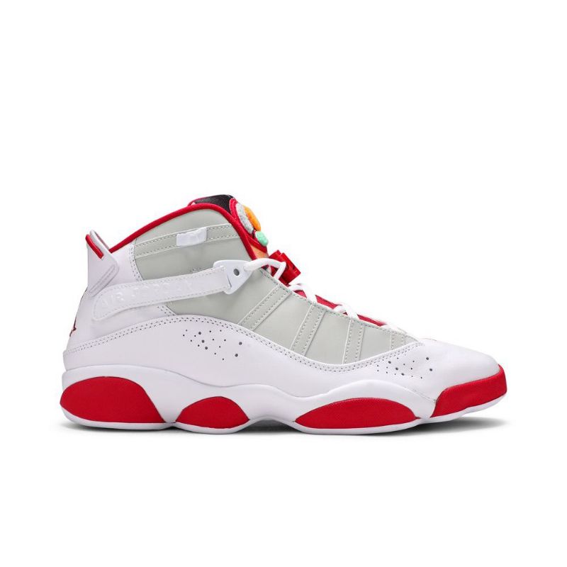 Air Jordan 6 Rings Hvit Rød Grå Herresko