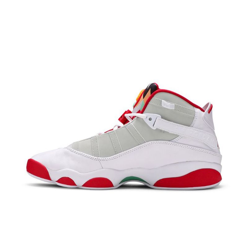 Air Jordan 6 Rings Hvit Rød Grå Herresko