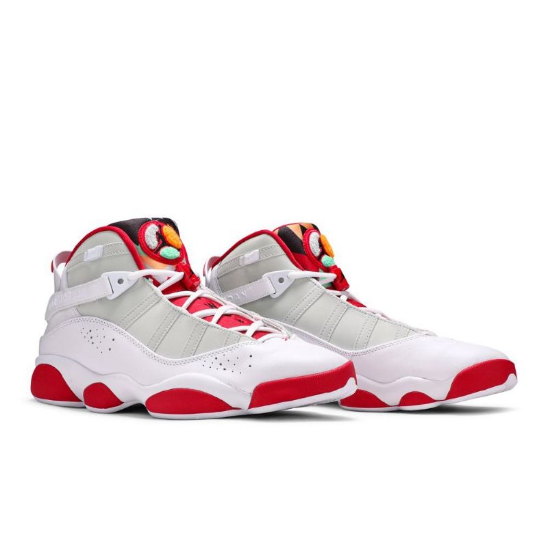 Air Jordan 6 Rings Hvit Rød Grå Herresko