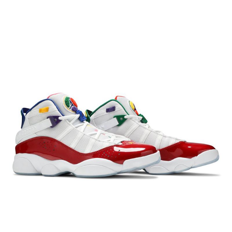 Air Jordan 6 Rings Hvit Rød Herresko