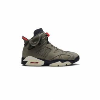 Air Jordan 6 Travis Scott Retro Olivengrønn Svart Rød Herresko