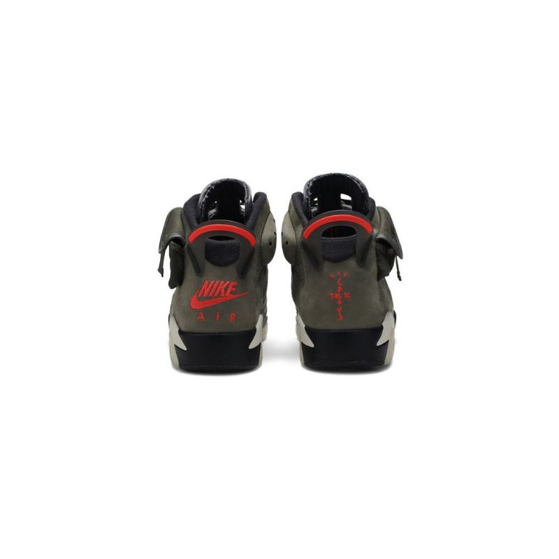 Air Jordan 6 Travis Scott Retro Olivengrønn Svart Rød Herresko