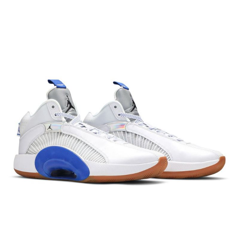 Air Jordan 35 Hvit Blå Sølv Herresko
