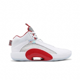 Air Jordan 35 Hvit Sølv Rød Herresko