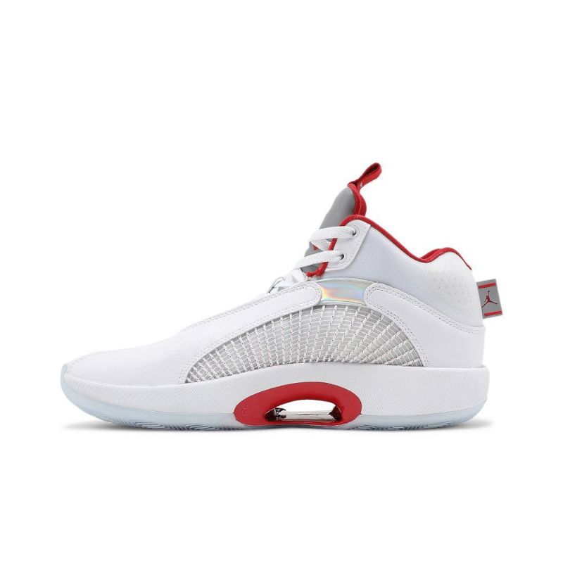 Air Jordan 35 Hvit Sølv Rød Herresko