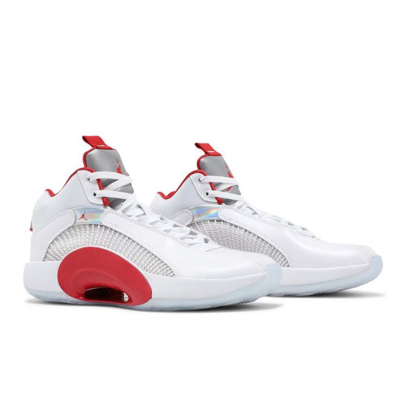 Air Jordan 35 Hvit Sølv Rød Herresko