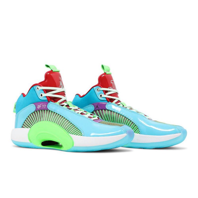 Air Jordan 35 Jayson Tatum Blå Grønn Rød Lilla Herresko