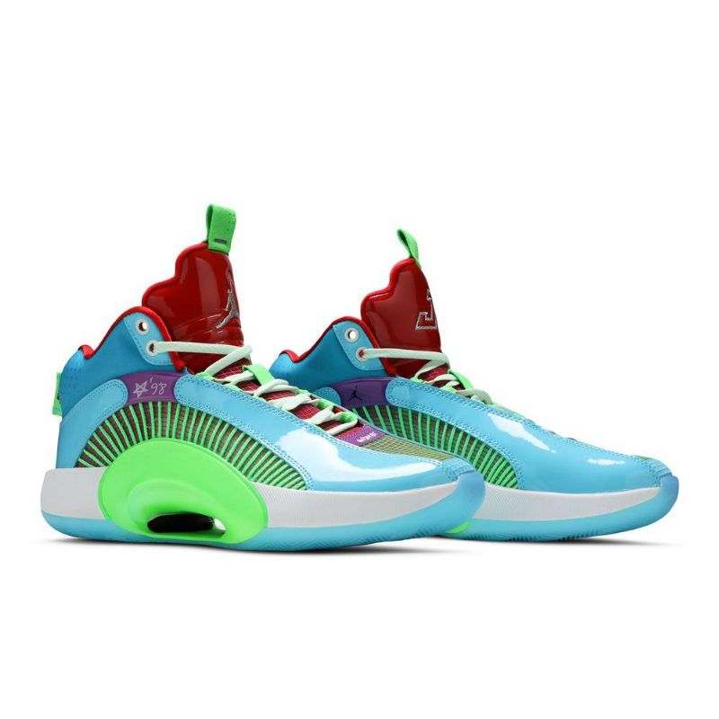 Air Jordan 35 Jayson Tatum Pf Blå Grønn Rød Lilla Herresko
