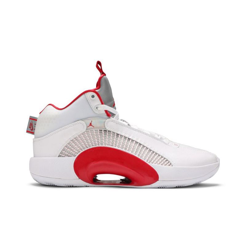 Air Jordan 35 Pf Hvit Sølv Rød Herresko