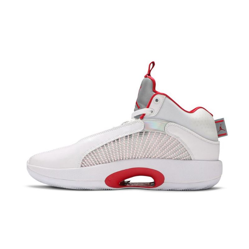 Air Jordan 35 Pf Hvit Sølv Rød Herresko