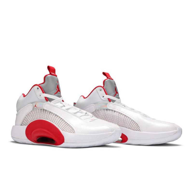 Air Jordan 35 Pf Hvit Sølv Rød Herresko