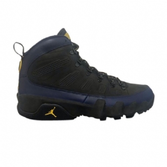 Air Jordan 9 Retro Boot Pe Svart Marineblå Gul Herresko