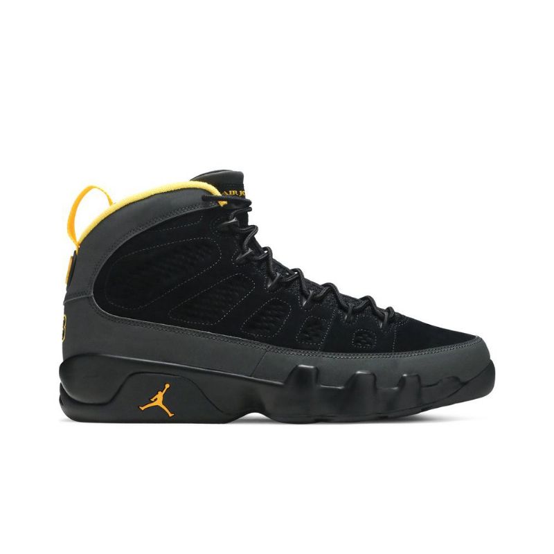 Air Jordan 9 Retro 'dark Charcoal University Gull' Svart Grå Gull Herresko