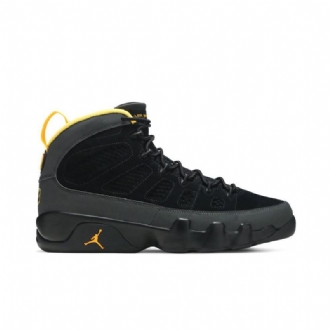Air Jordan 9 Retro 'dark Charcoal University Gull' Svart Grå Gull Herresko