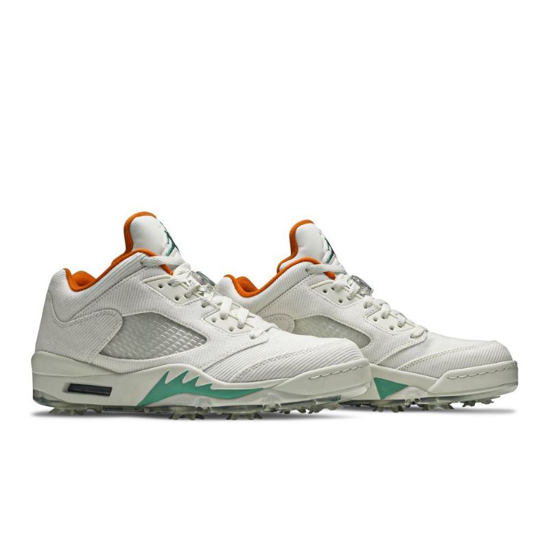 Air Jordan 5 Low Golf Nrg Hvit Oransje Grønn Herresko
