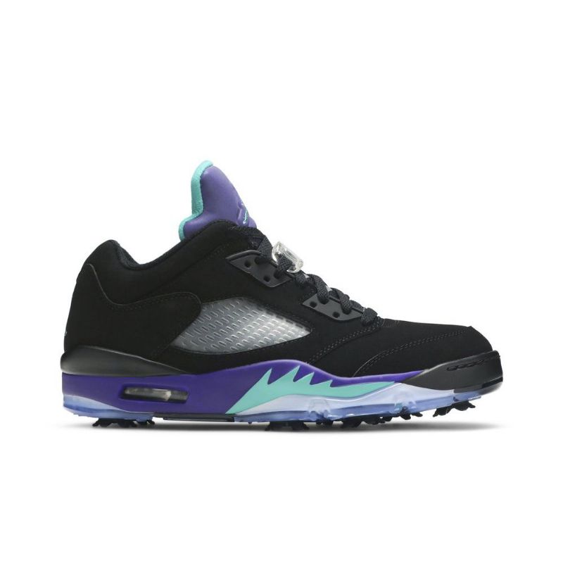 Air Jordan 5 Low Golf Svart Lilla Grønn Sølv Herresko