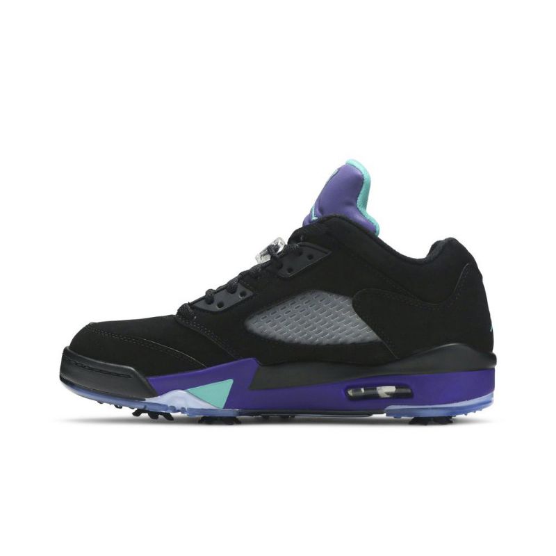 Air Jordan 5 Low Golf Svart Lilla Grønn Sølv Herresko