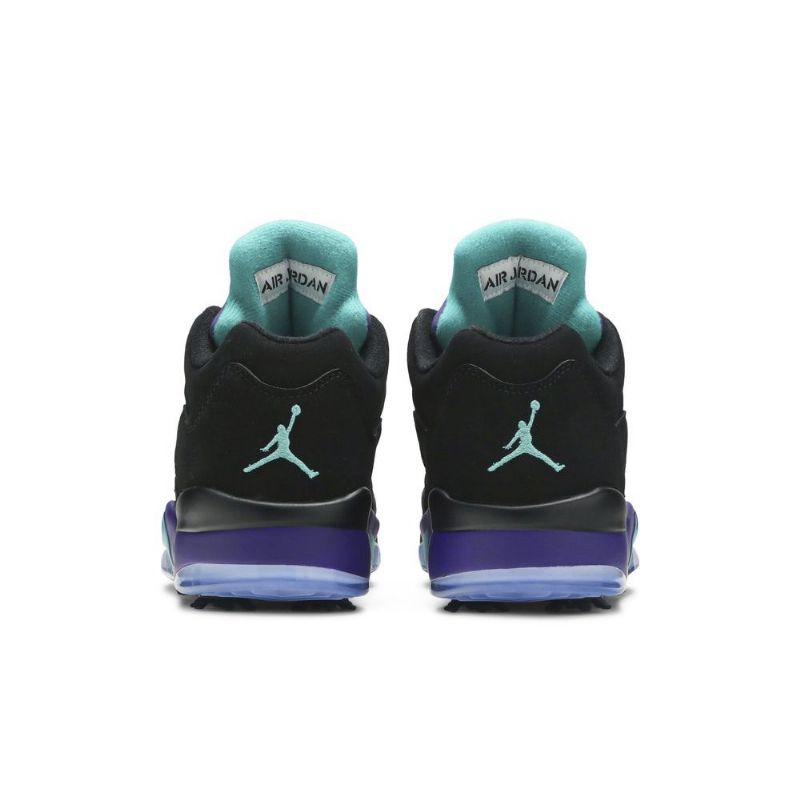 Air Jordan 5 Low Golf Svart Lilla Grønn Sølv Herresko