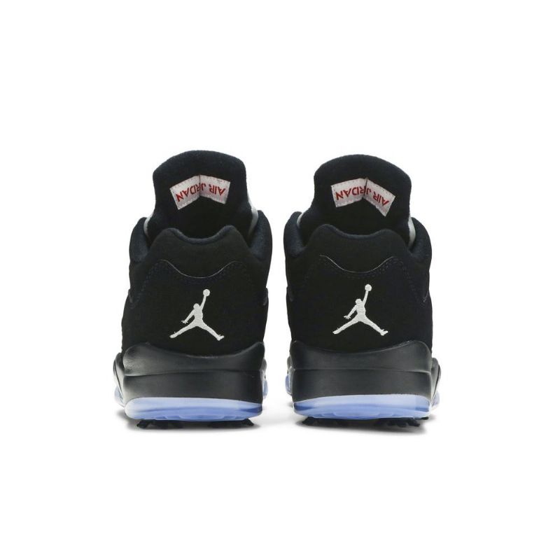 Air Jordan 5 Low Golf Svart Sølv Rød Herresko