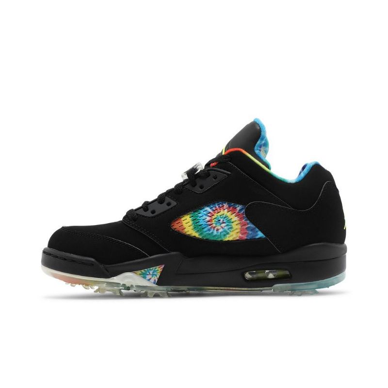 Air Jordan 5 Low Golf Svarte Flerfargede Herresko