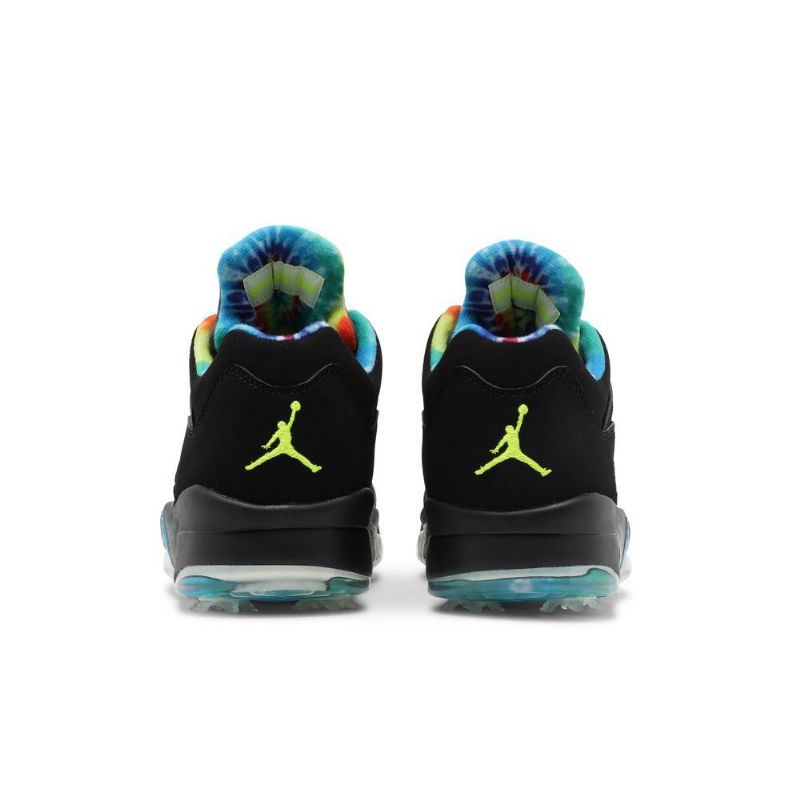 Air Jordan 5 Low Golf Svarte Flerfargede Herresko