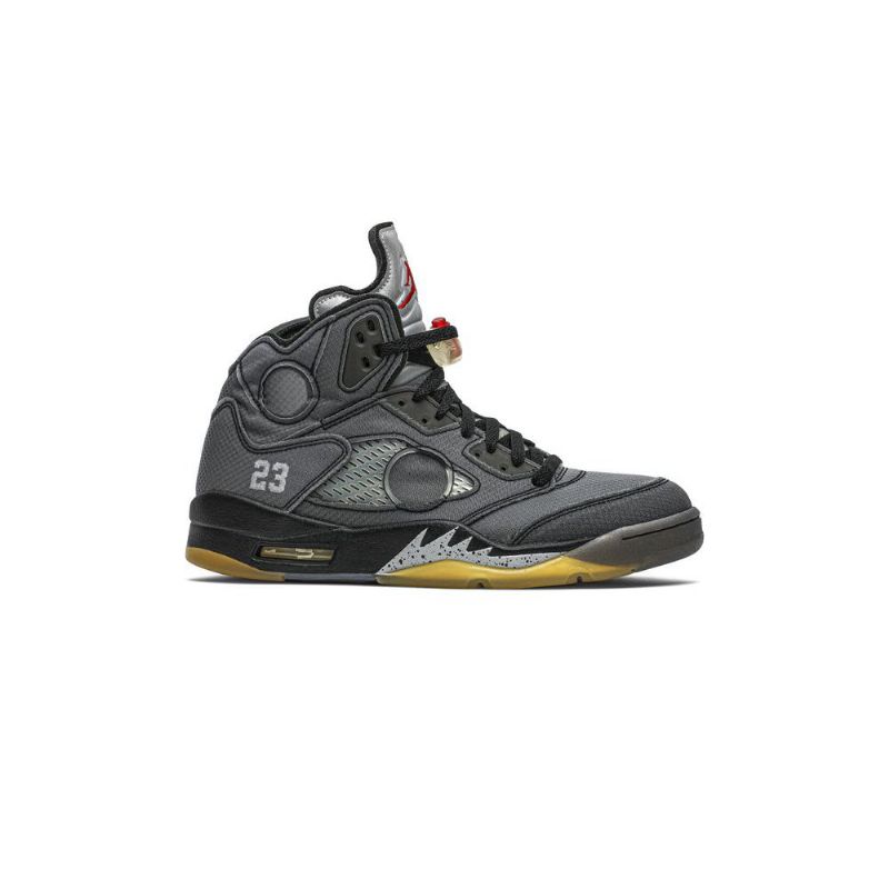 Air Jordan 5 Off-hvit Retro Sp Svart Sølv Rødt Gull Herresko