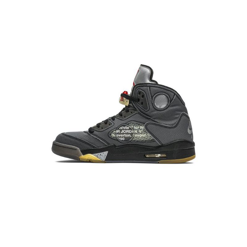 Air Jordan 5 Off-hvit Retro Sp Svart Sølv Rødt Gull Herresko