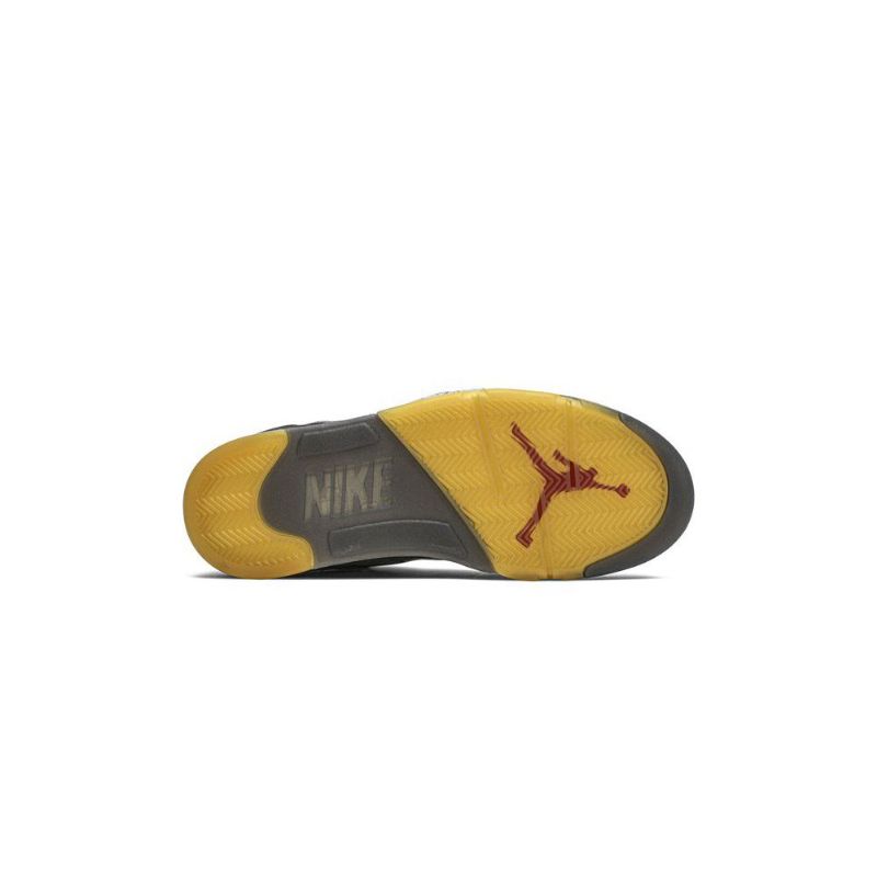 Air Jordan 5 Off-hvit Retro Sp Svart Sølv Rødt Gull Herresko
